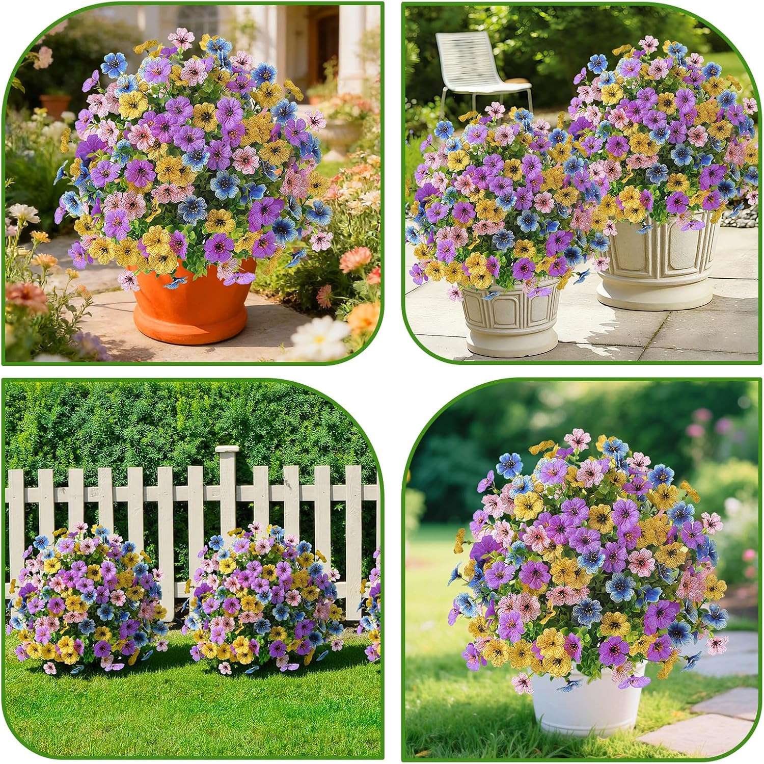 2Pcs 20″ Artificial Topiary Ball Flowers for Outdoors, Spring