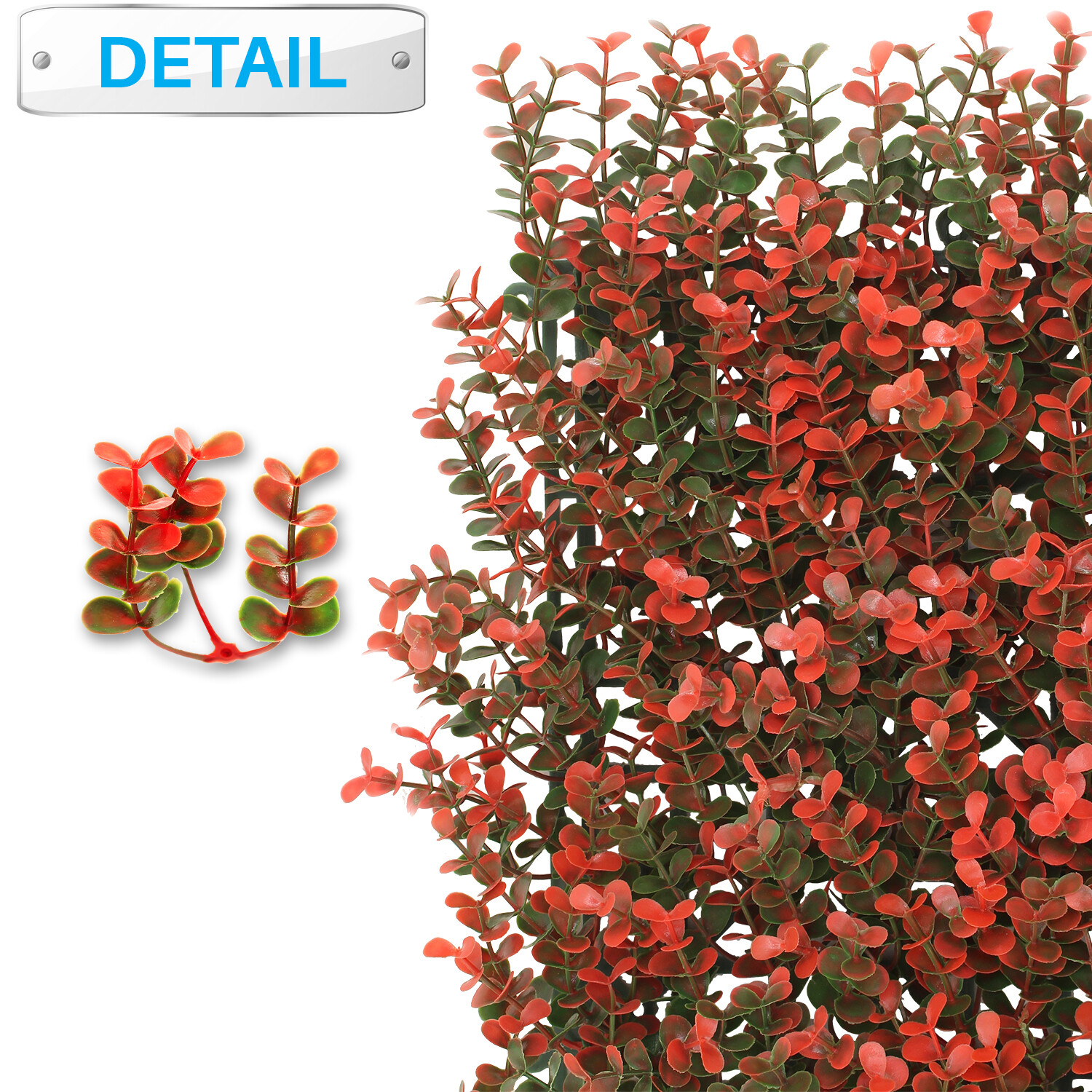 20″x20″ Artificial Grass Wall Hedge Decor Privacy Fence Panel, Red Buxus