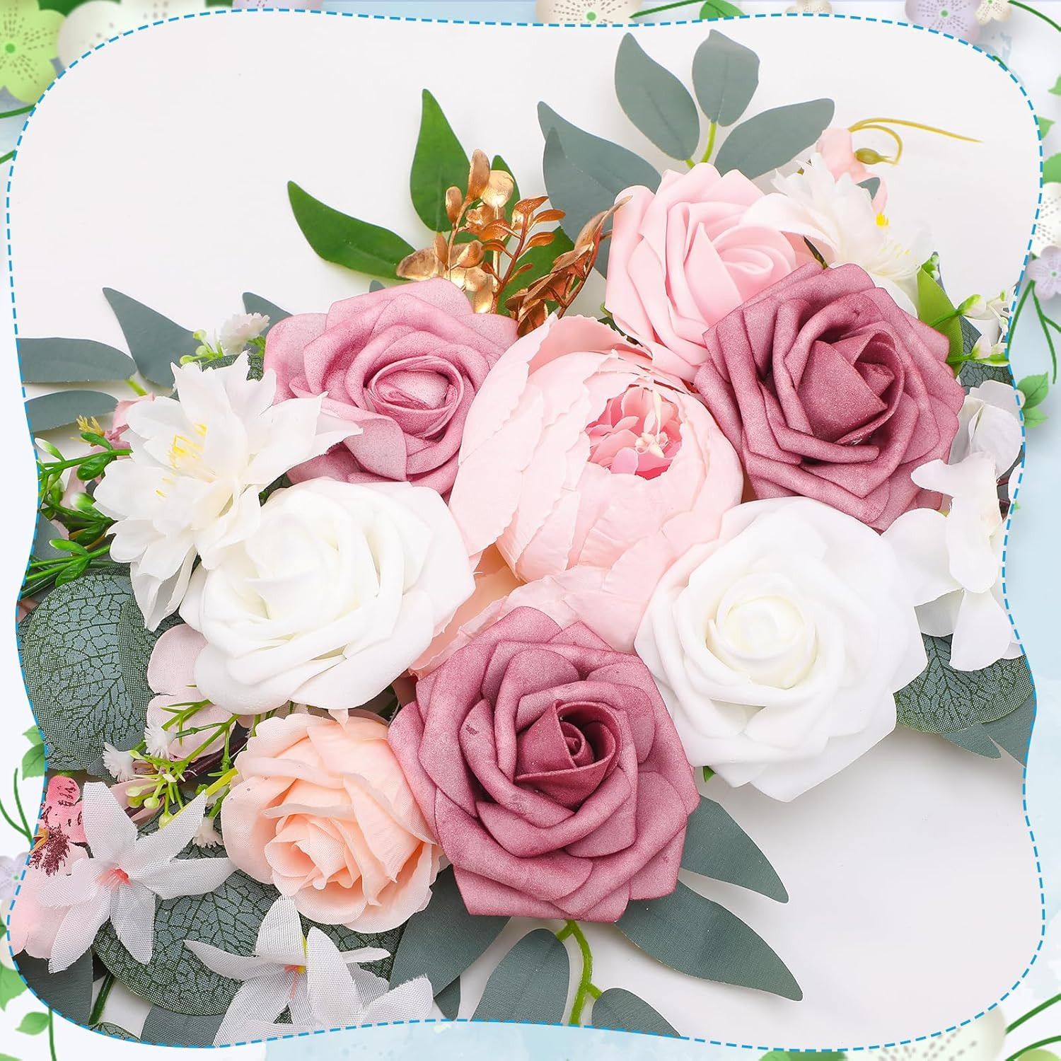 Wedding Arch Decorations 2 Pack – Reusable Artificial Hanging Flowers Floral Swa