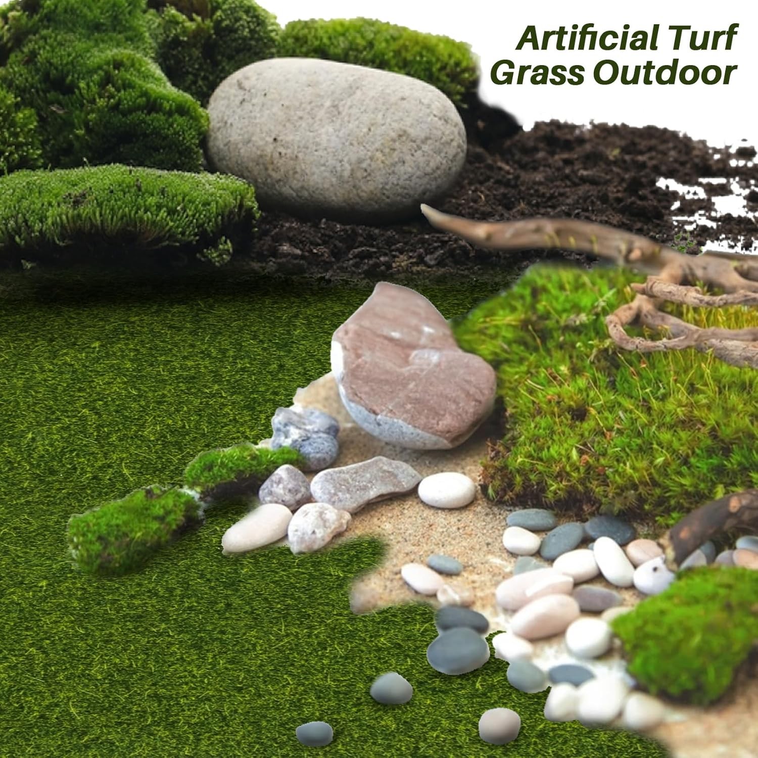 Artificial Grass Mats for Crafts Decorations – 6 PCS Fake Grass Mat for