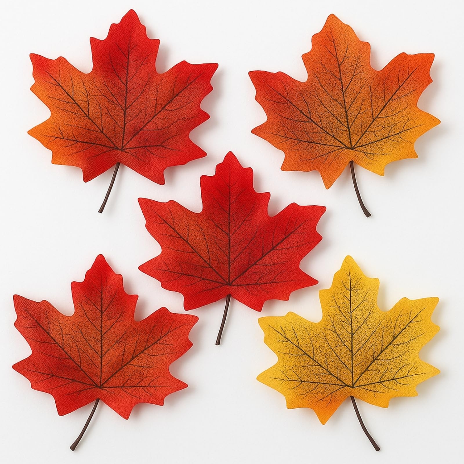 150 PCS Artificial Maple Leaves 6 Colors Fall Winter Autumn Table Decor Crafts
