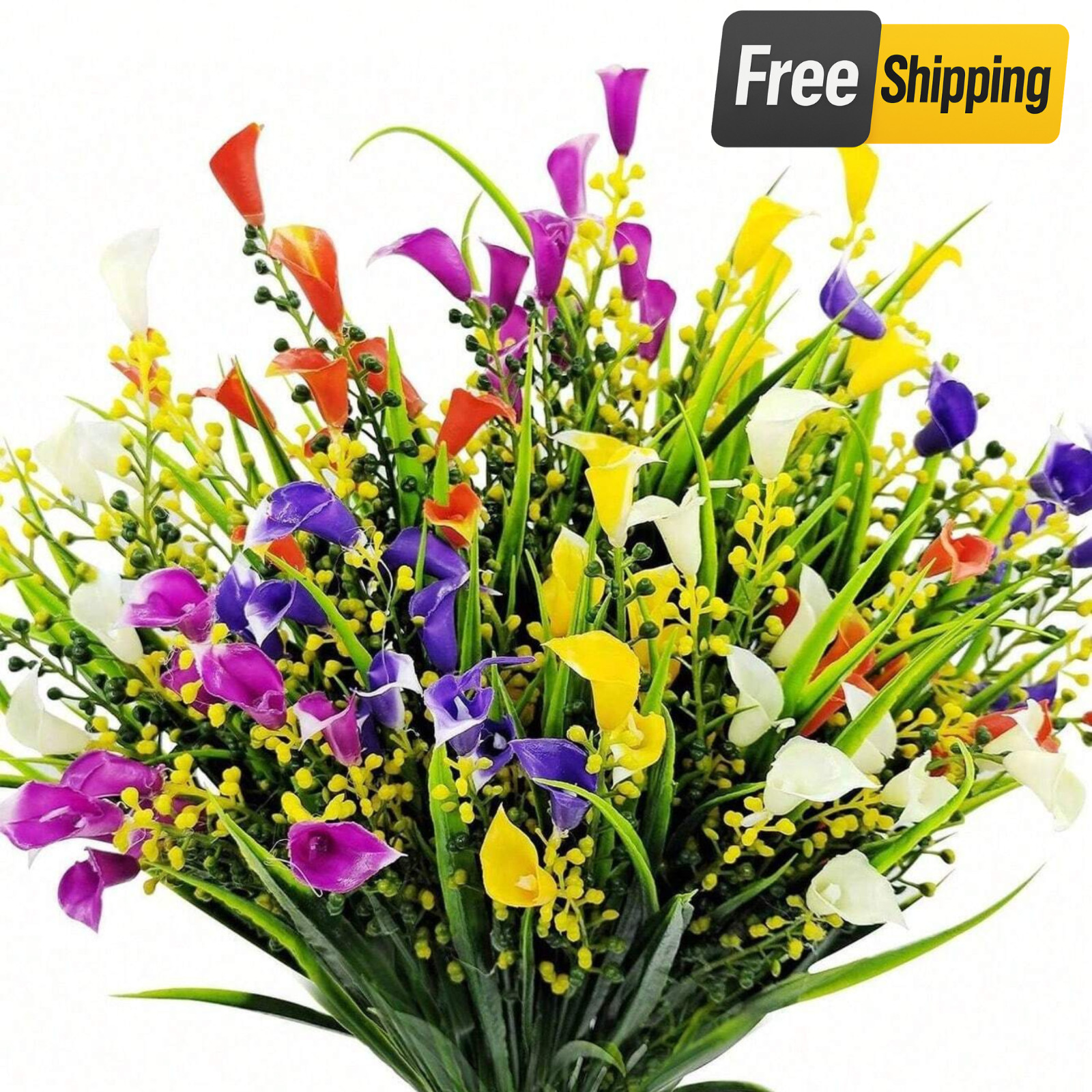 5 Bunch Artificial Calla Lily Flowers UV Resistant Fake Plan Outdoor Garden Deco