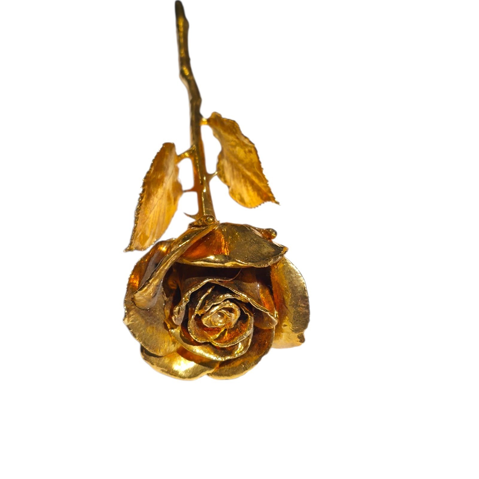 24k Gold Dipped Real Rose Flower Stem Preserved Plated 24kt Luxury Romantic Gift