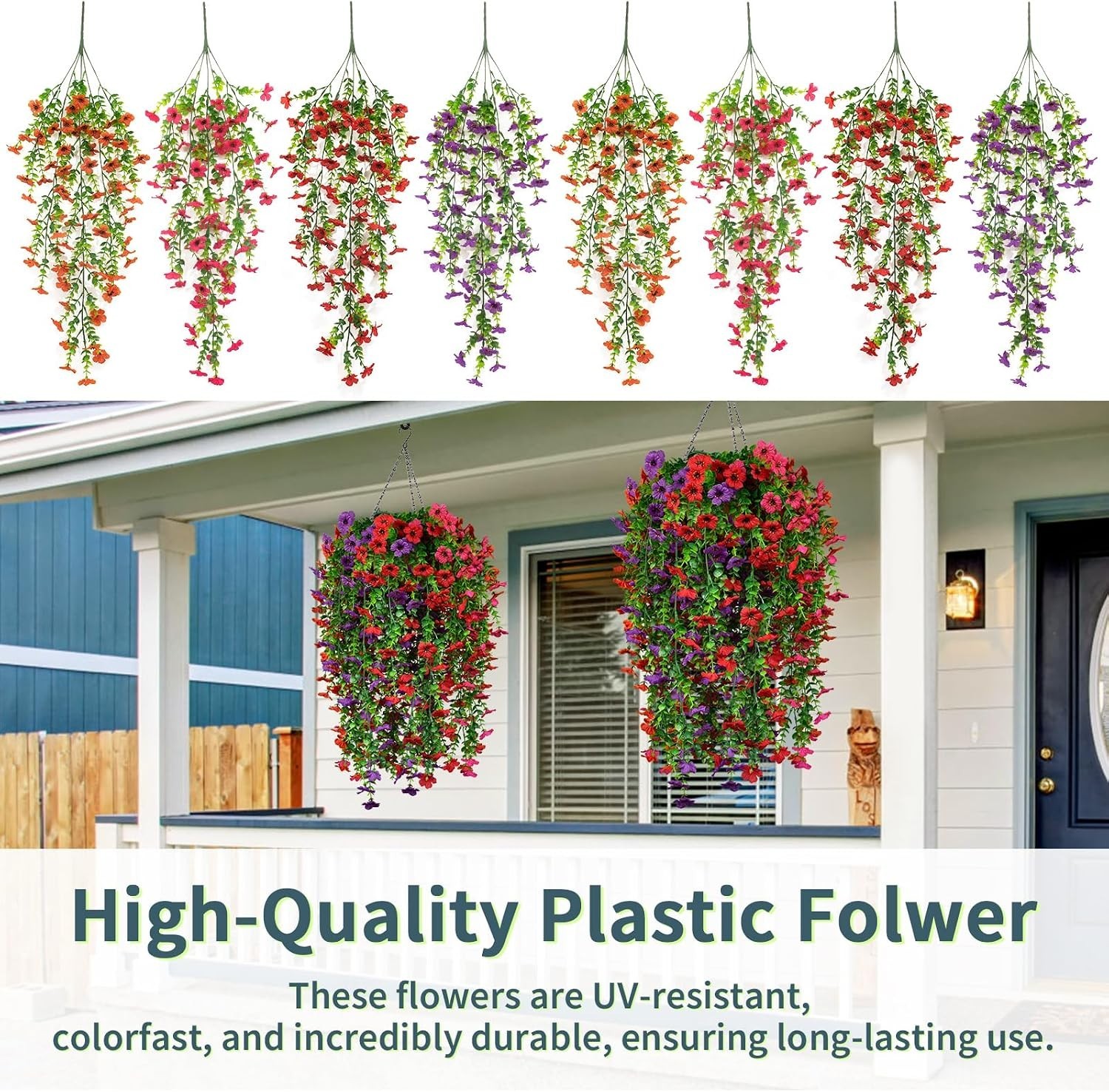 Lifelike 8 Bundle Hanging Daisy Flowers – Perfect for Indoor & Outdoor Decor