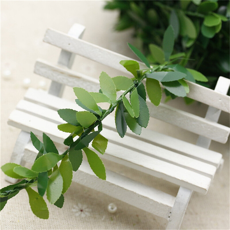 7.5m Garland Green Leaf Wire Vine Rattan Artificial Flower for DIY Wreath Crafts