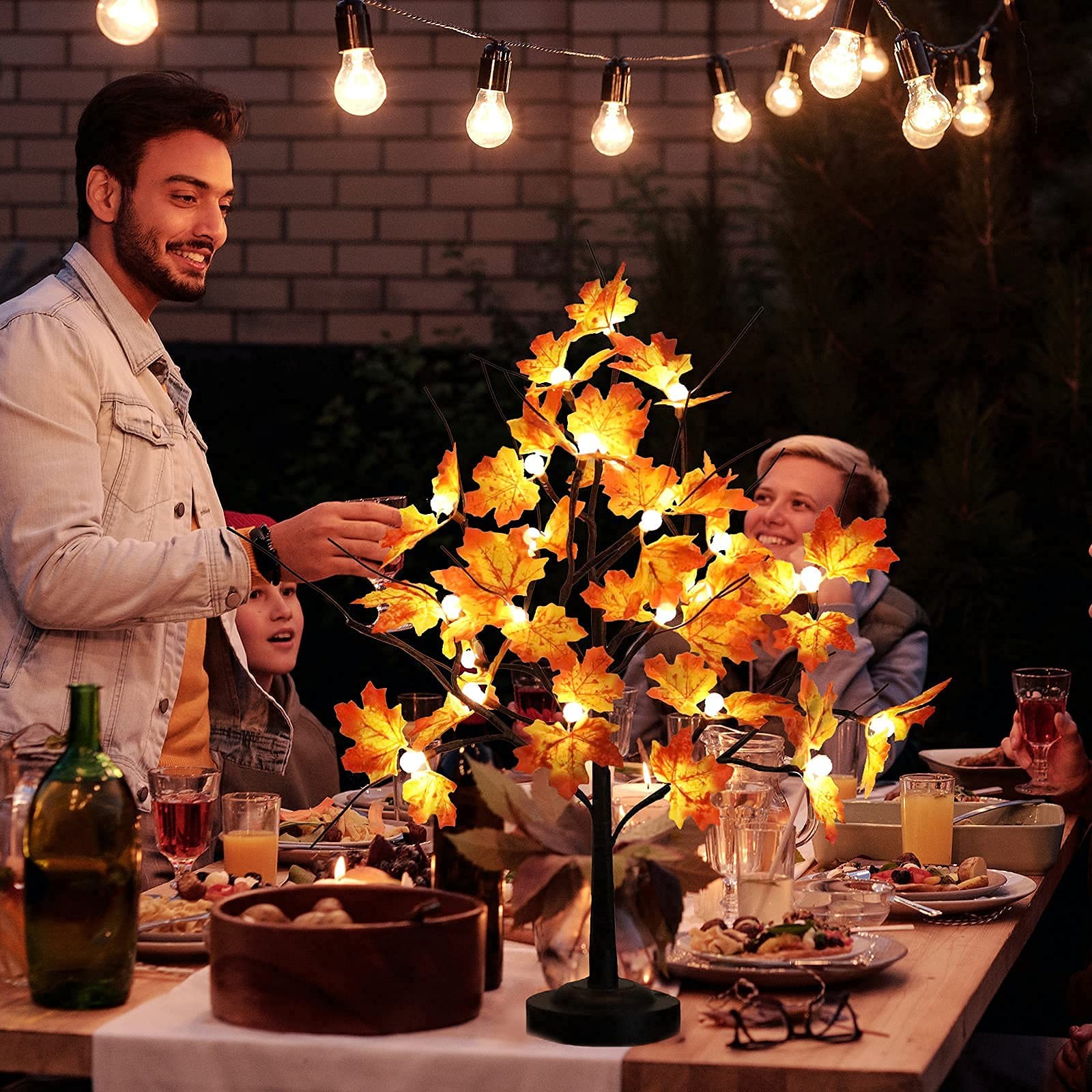 Maple Tree Light for Fall Thanksgiving Decor 24 LED Lighted Maple Tree with L…