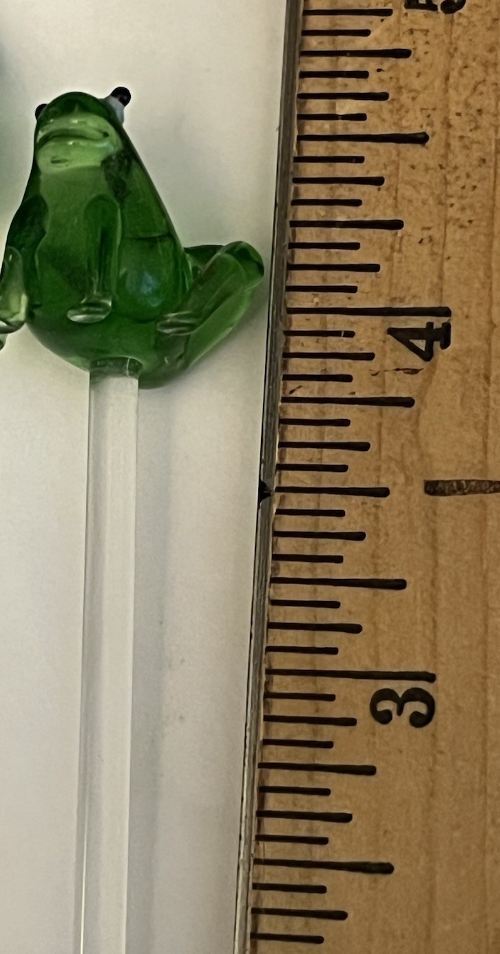 Set Of 4 Cute 🐸 Glass Frog Plant Picks 🐸 4.5”