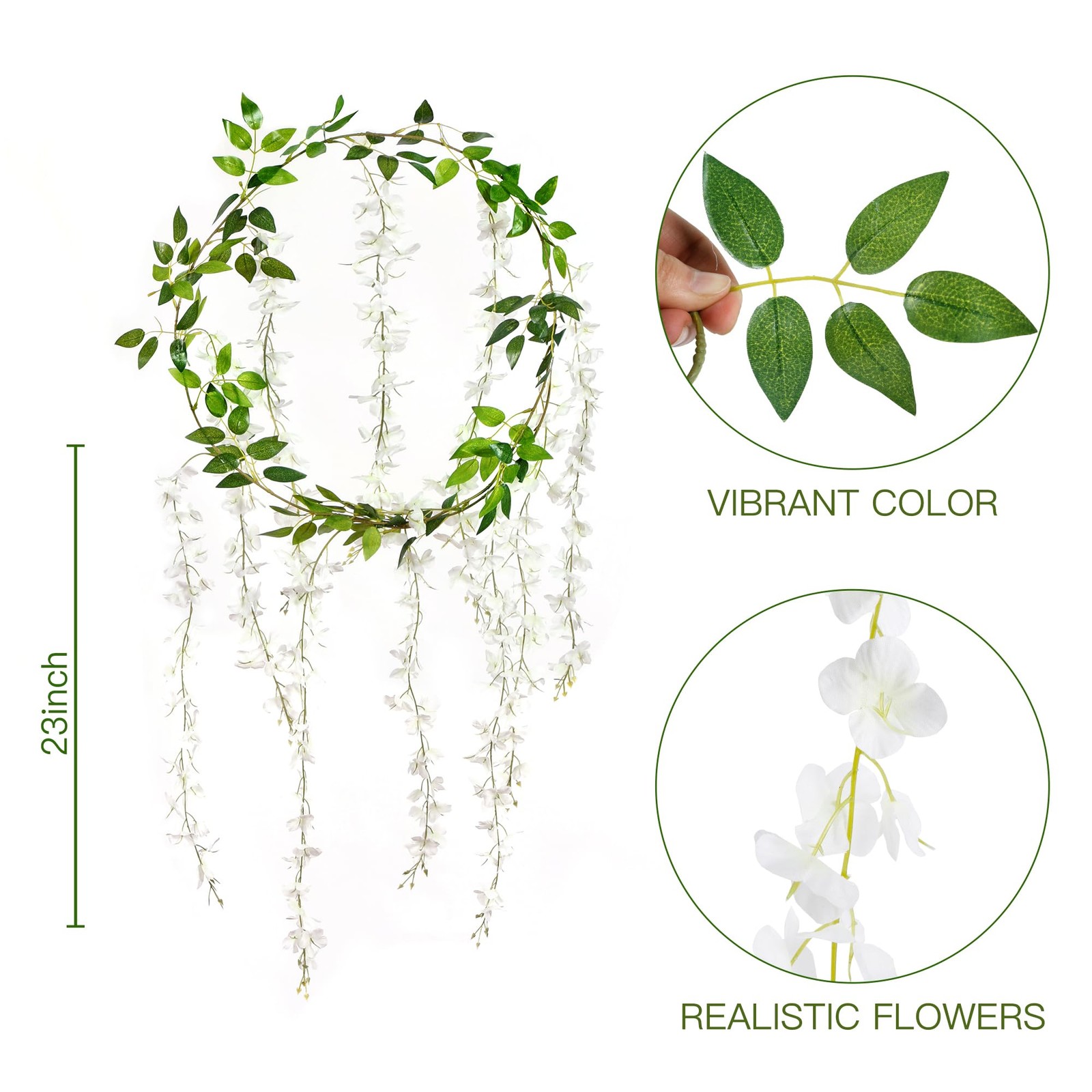Sggvecsy 6Pcs Wisteria Garland Artificial Flowers Garland Fake Hanging Wister…