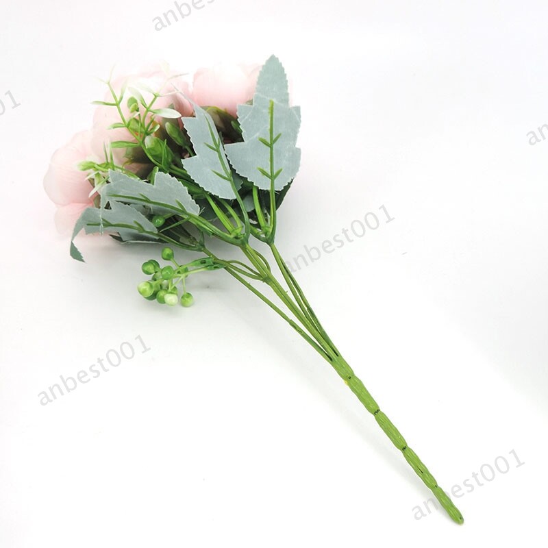 Silk Peony Artificial Fake Flower pink rose Bouquet Decoration Garden Wedding