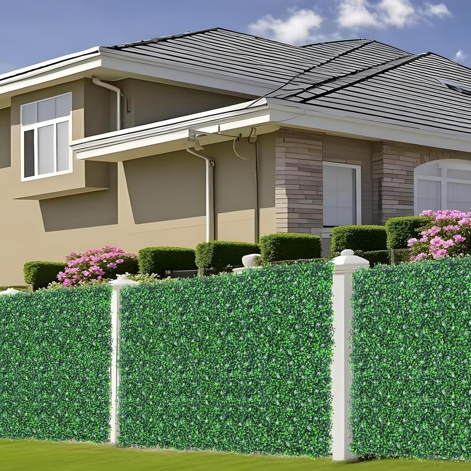 Versatile 40″x120″ Artificial Boxwood Panels for Indoor & Outdoor Privacy