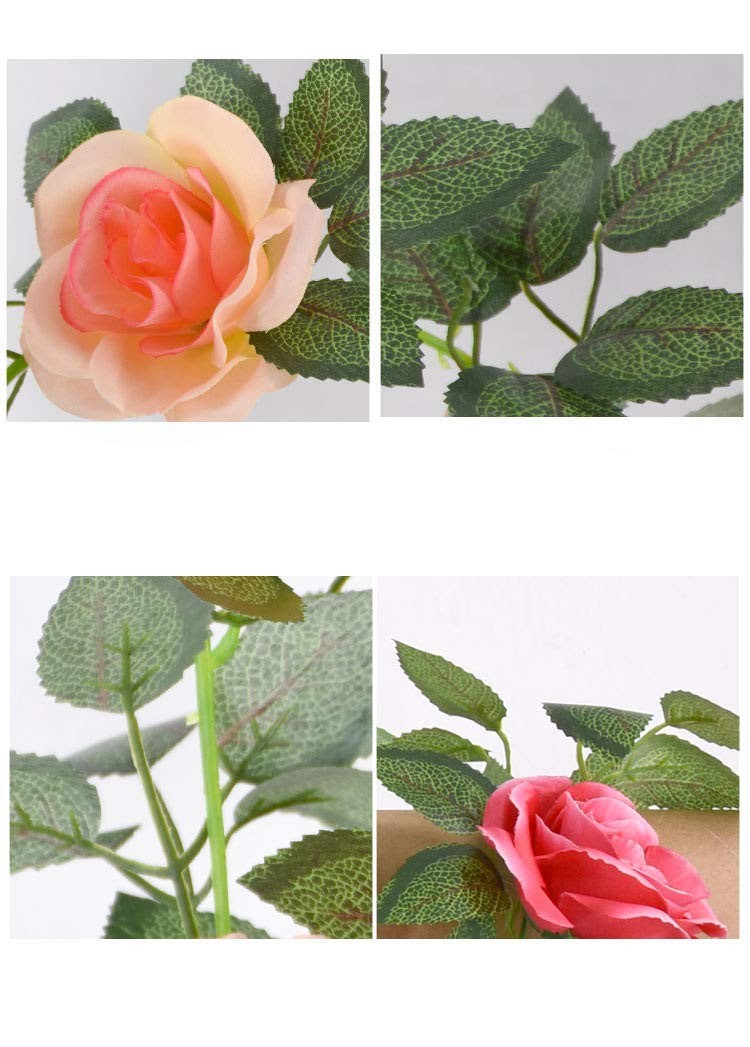 2 Pack 4.2 Feet/Piece Artificial Flower Vine Rattan Hanging Silk Rose Garland…