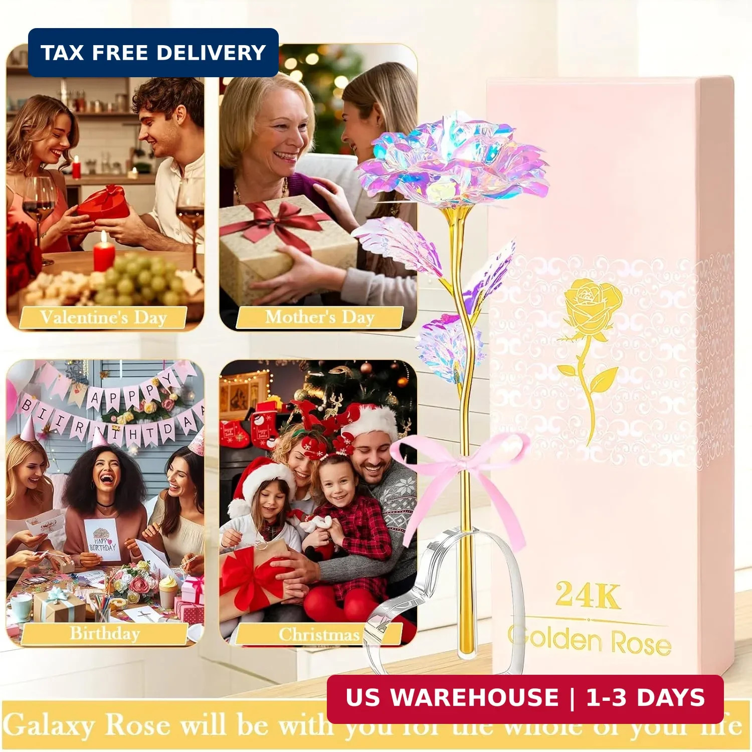Mothers Day Mom Gifts for Women Grandma, Artificial Forever Birthday Flowers Gal