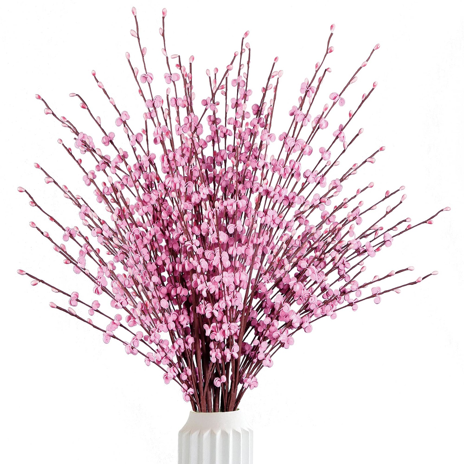 Pink 29.5 Inch Artificial Jasmine Tall Fake Flower Bouquet Dry Branch 10 PCS