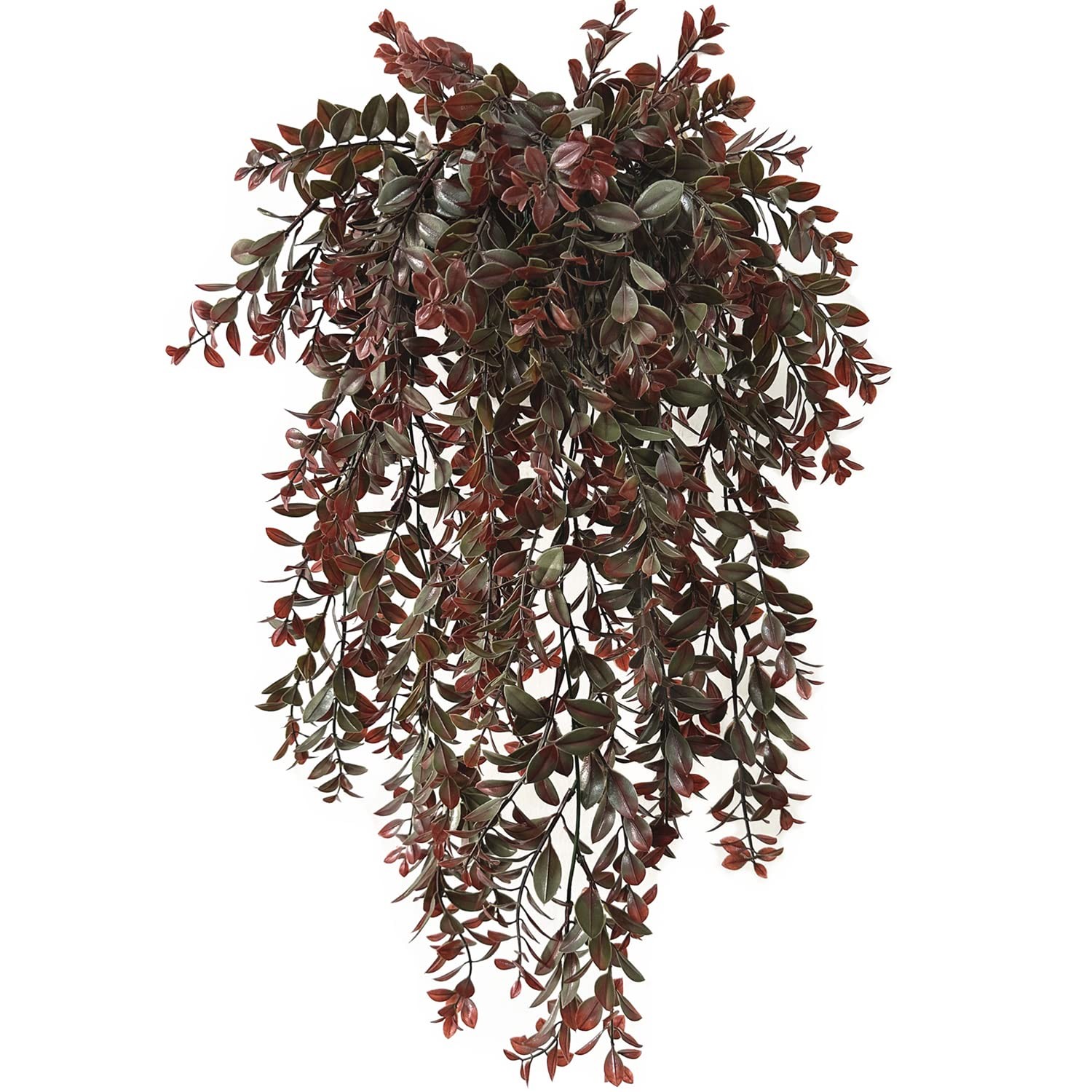 Artificial Hanging Ivy, Fake Reddish Brown Leaves Vines Plastic Plants Greene…