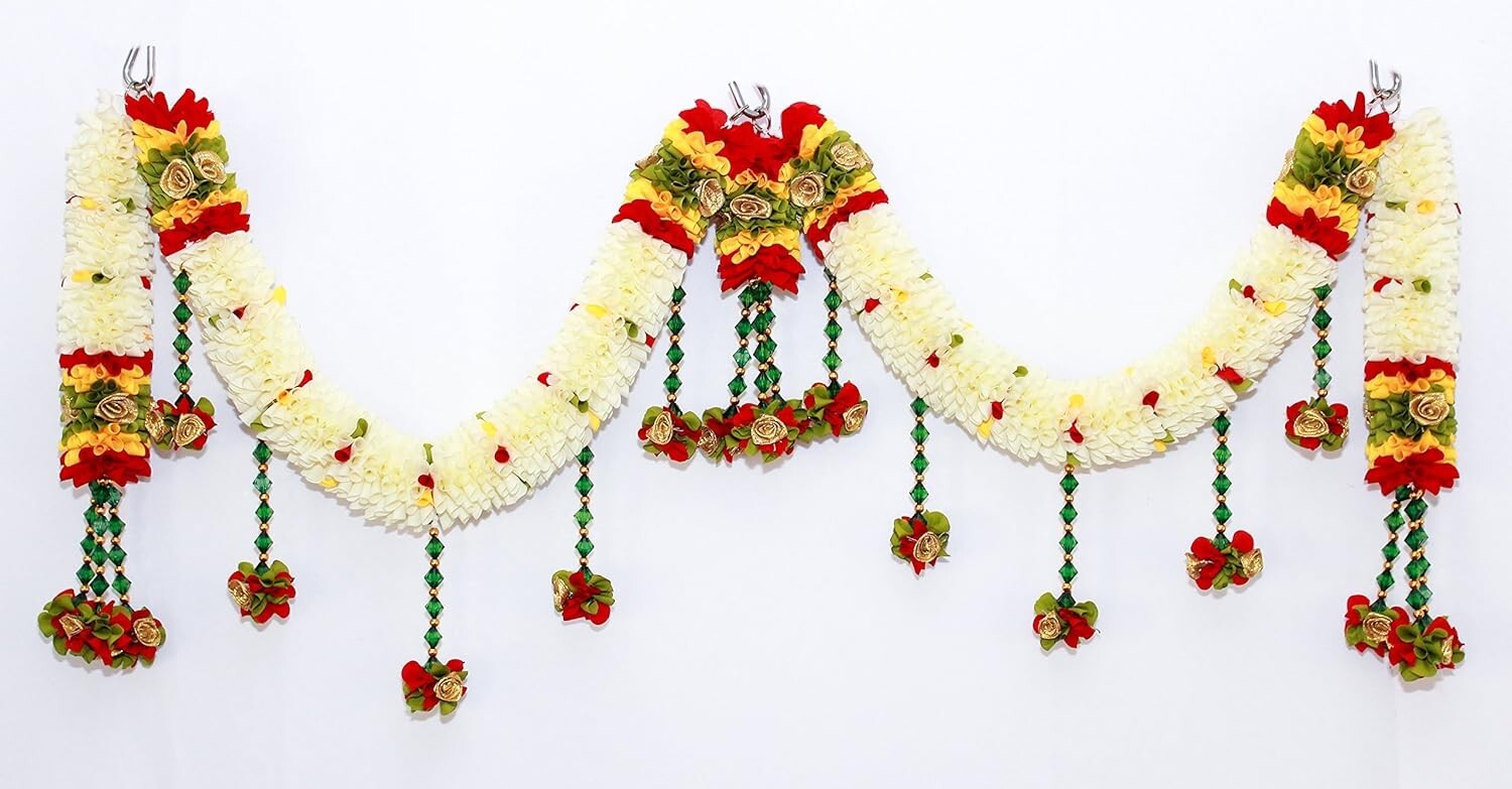 Maroon Crystal Hanging Artificial Doorway Flower Toran Hanging Bandarwal US