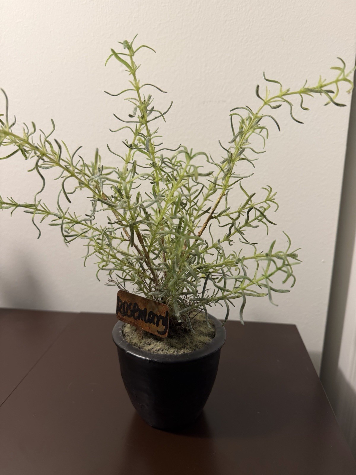 Rustic Artificial Rosemary Potted Plant – Perfect for Farmhouse Decor