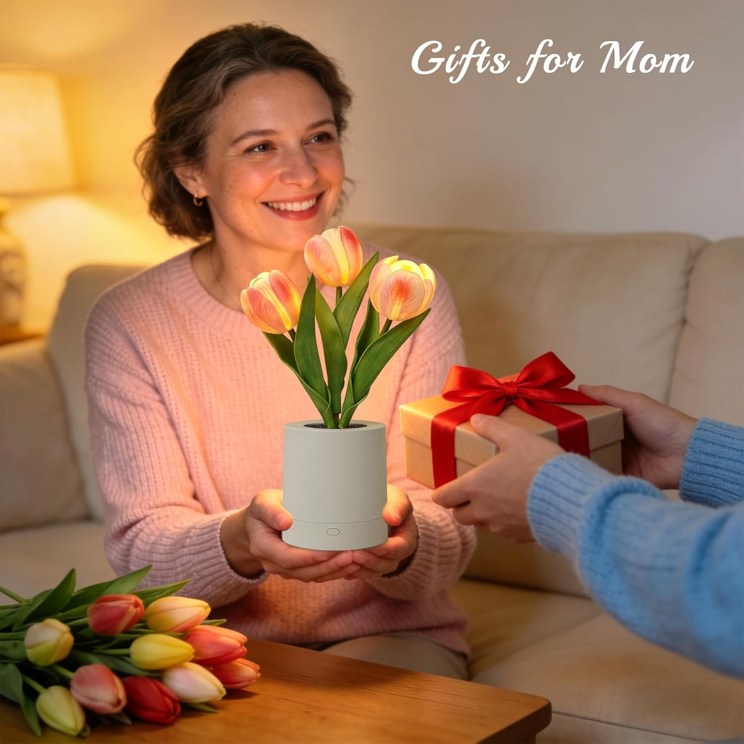 Tulips Flower Lamp Gifts for Women, Birthday Gifts for Sister, Daughter, Wife, G