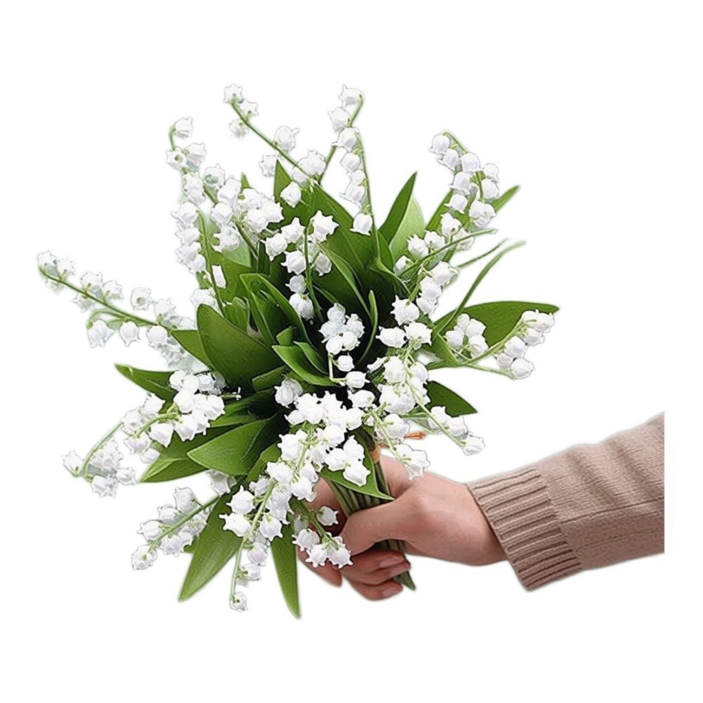 Lifelike Plastic Bellflower and Lily of the Valley Faux Flowers for Styling