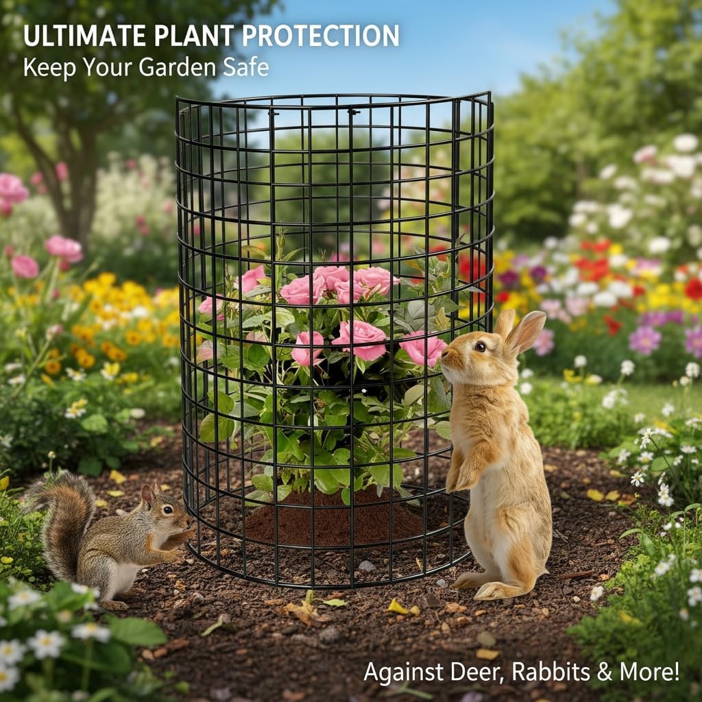 10 Pack Plant Protector from Animals,Metal Wire Mesh Garden Plant Cages Outdoor