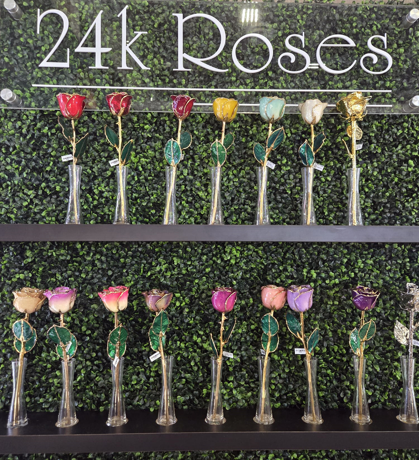 24k Gold Dipped October Opal Lacquer Real Rose Valentine’s Day Holiday Gift