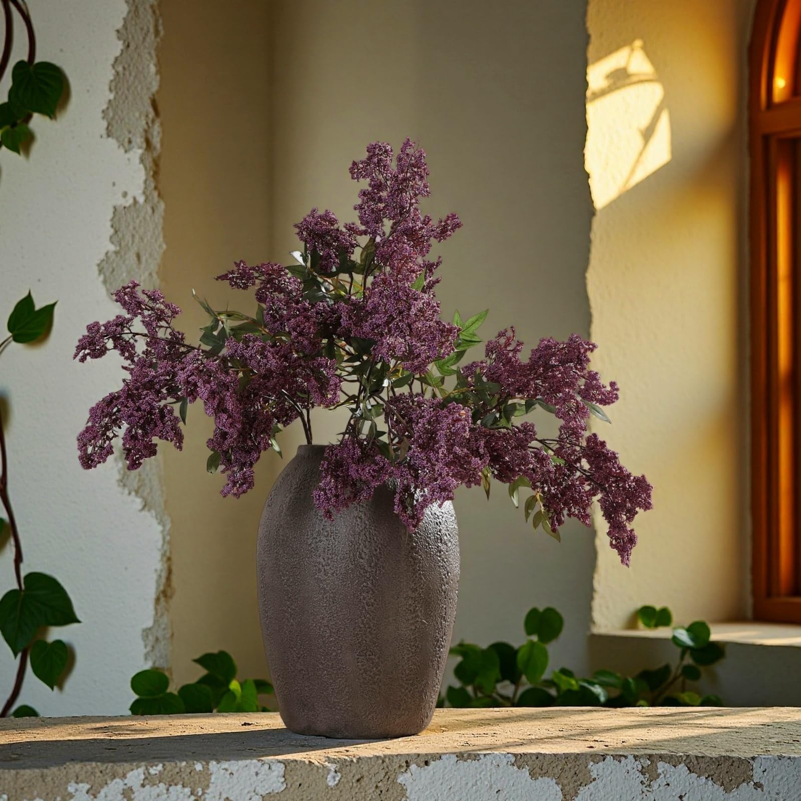 43″ Faux Stems for Vase, Purple Branches for Vase Realistic Artificial Flower…