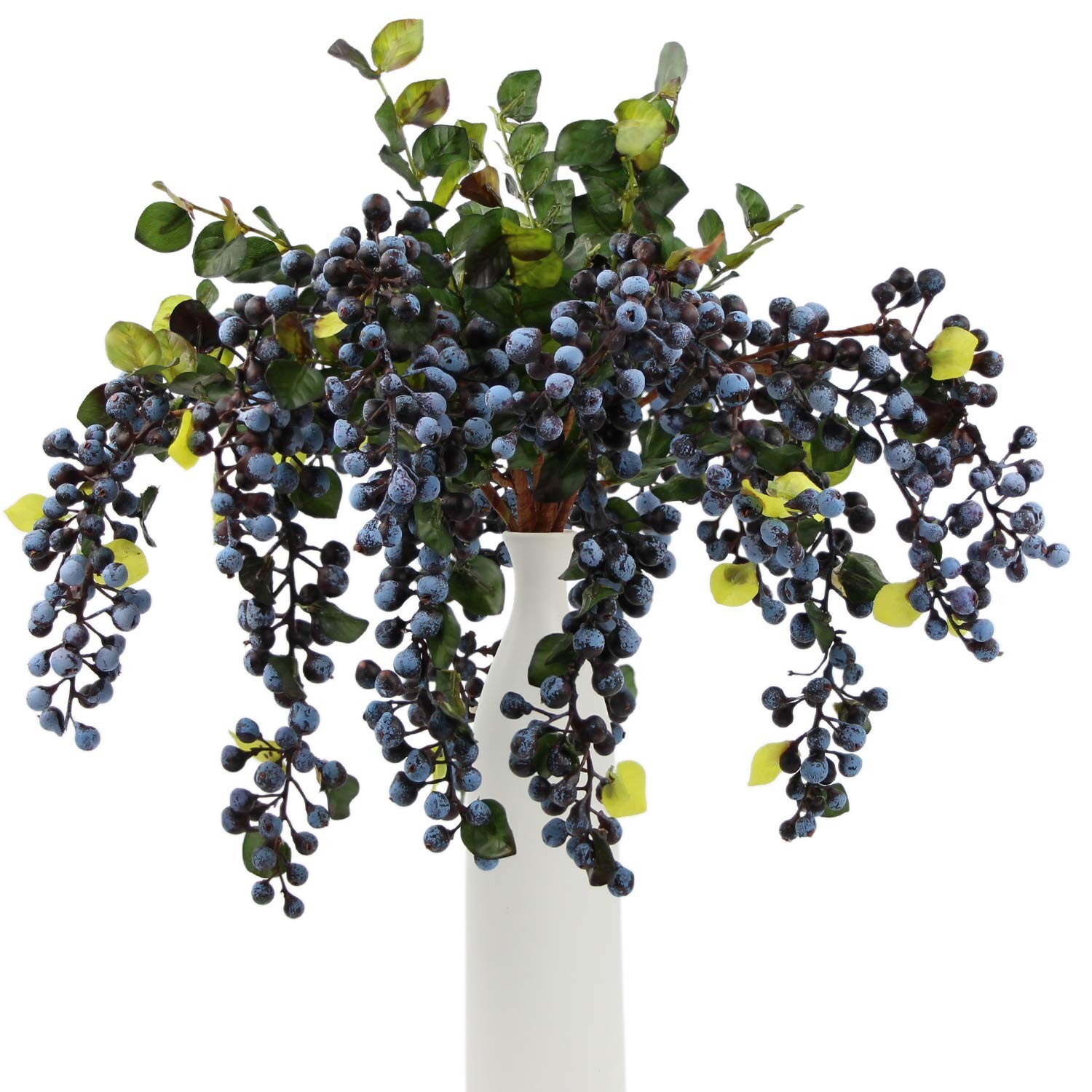 Rinlong 2Pcs Artificial Blueberries Fake Berries Stems Hanging Spray Frosted …