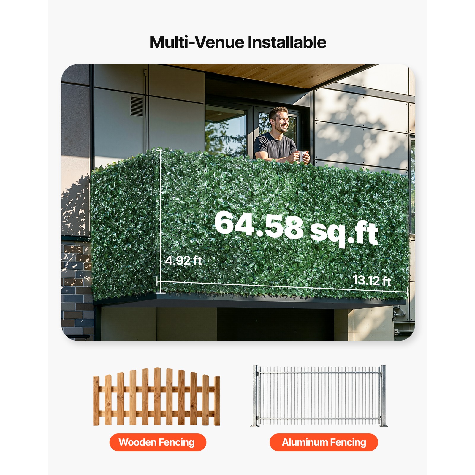 Uimoso 59″x158″ Artificial Ivy Leaf Privacy Fence with Mesh Backing
