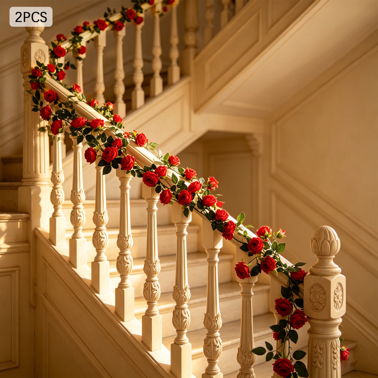 2 Pcs Flower Garland 74.8in Artificial Flower Garland for Wedding Decoration
