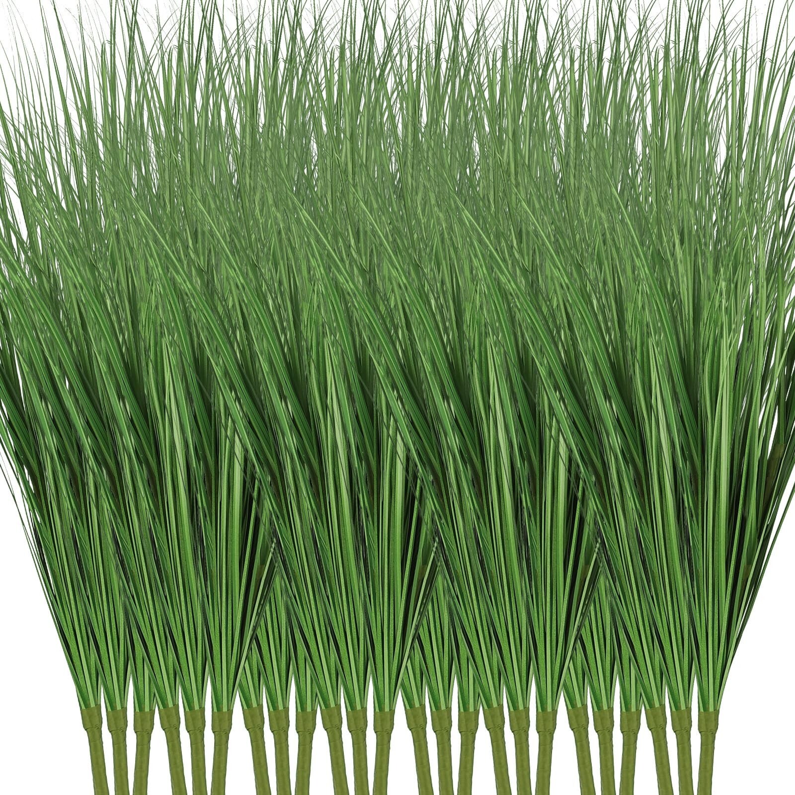Tigeen 12 Pcs Artificial Plants Tall Onion Grass 33 Inch Greenery UV Resistan…