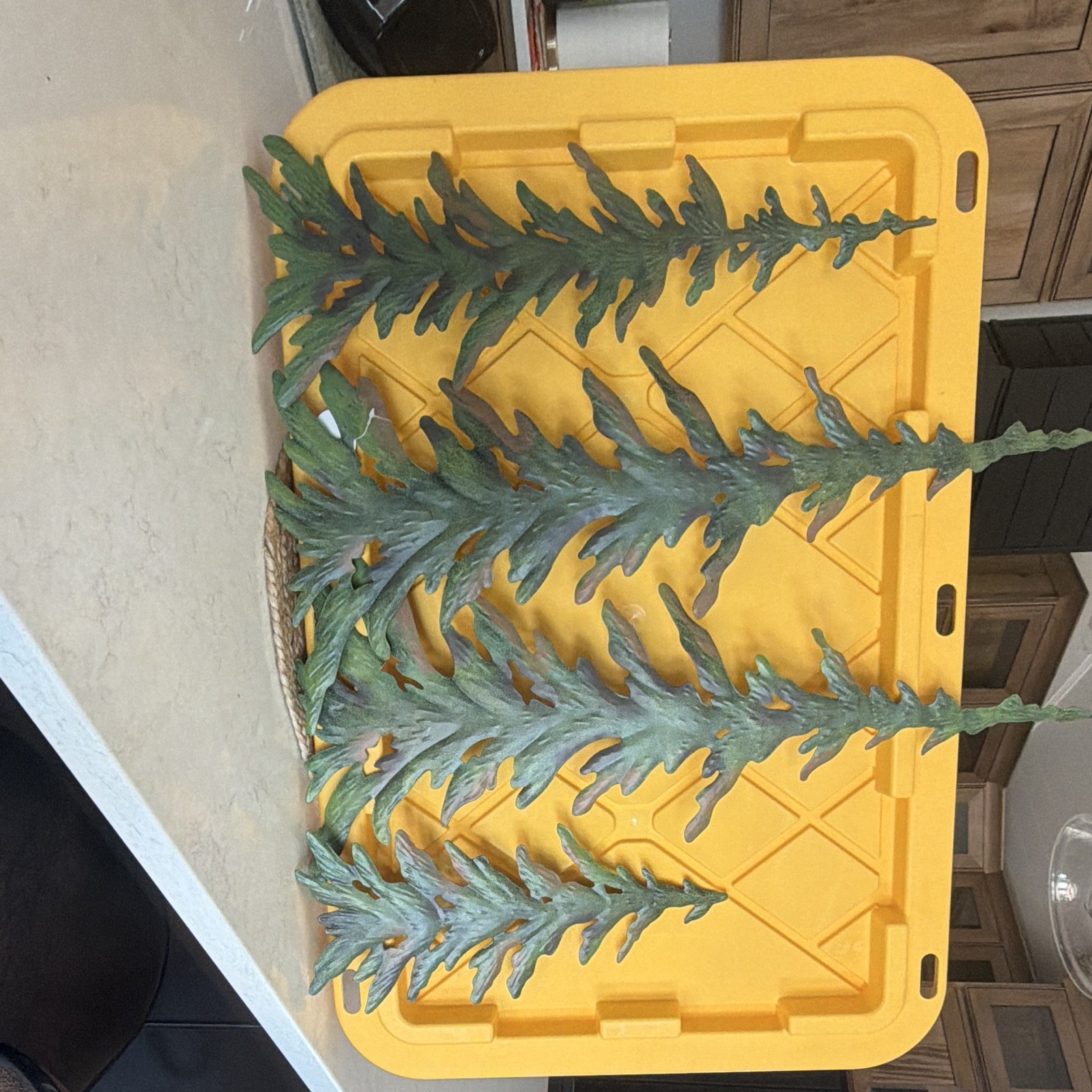Artificial Green Fern Branch Stems, Plastic, Floral Décor Pack Less Than 10