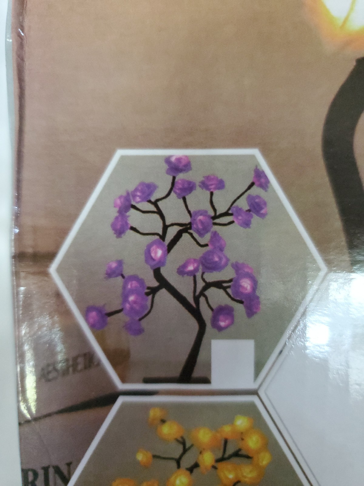 New LED Purple Rose Flower Table Lamp USB Fairy Light Tree Goth Halloween 17″