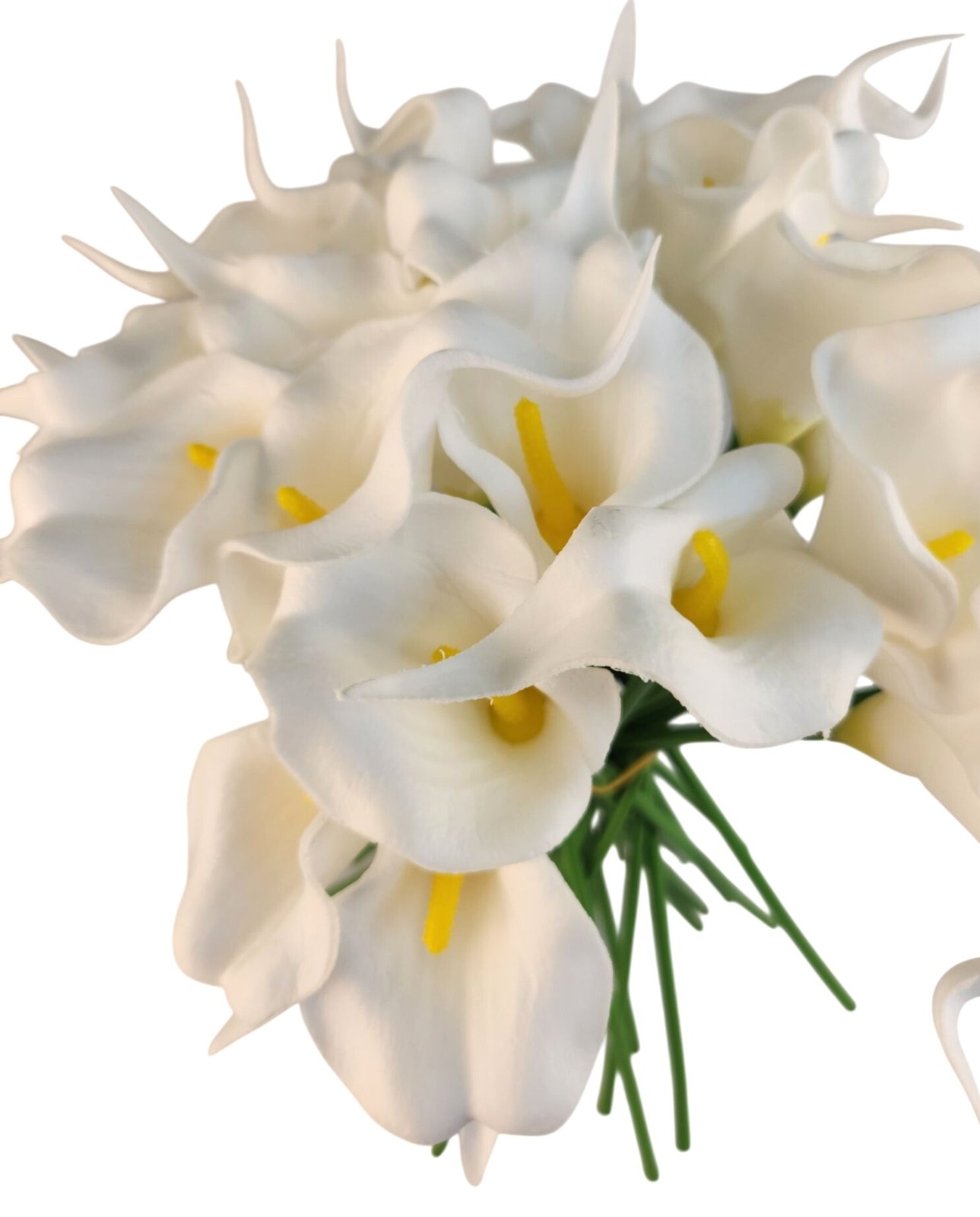 White Faux Calla Lily Stems 15 Inch Wedding Artificial Flowers Elegant Event Dec