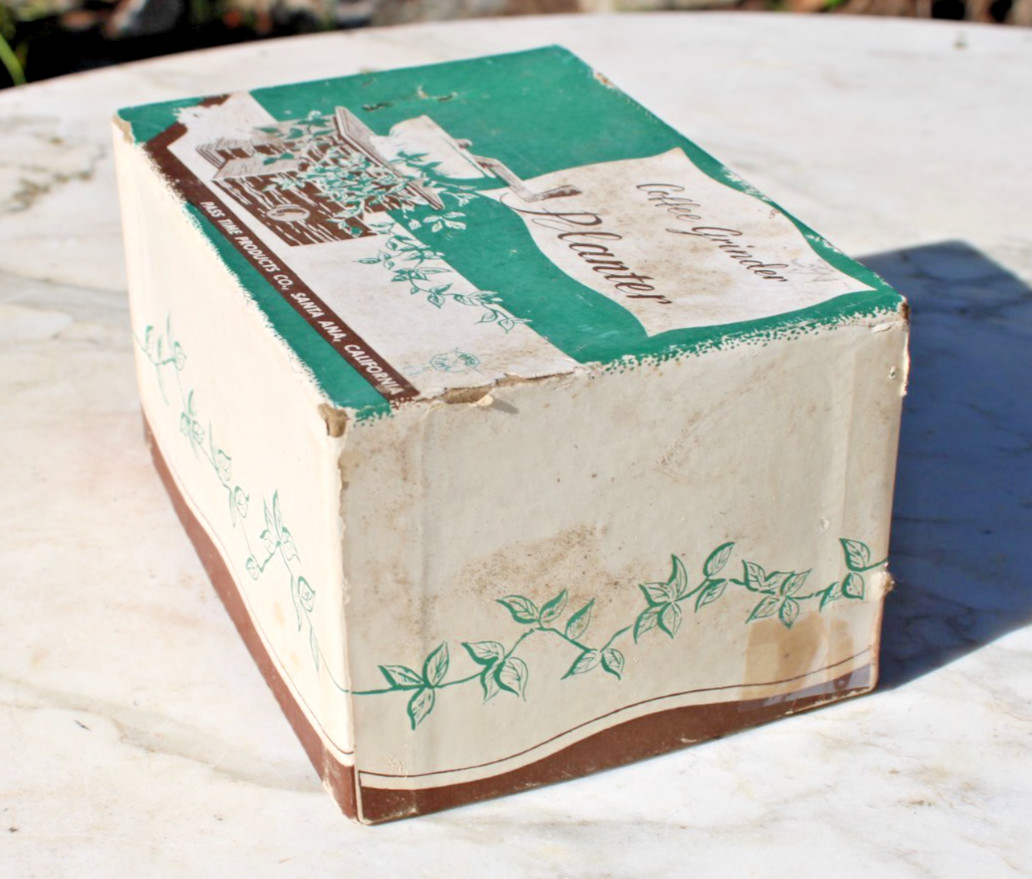 Vintage Coffee Grinder Planter Box Pass Time Products-New