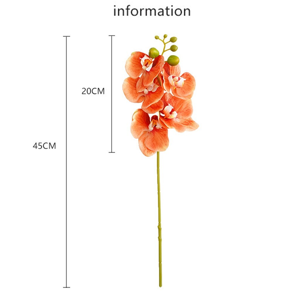 Delicate 17 7 inch Artificial Orchid Flowers Set of 4 Phalaenopsis Stems