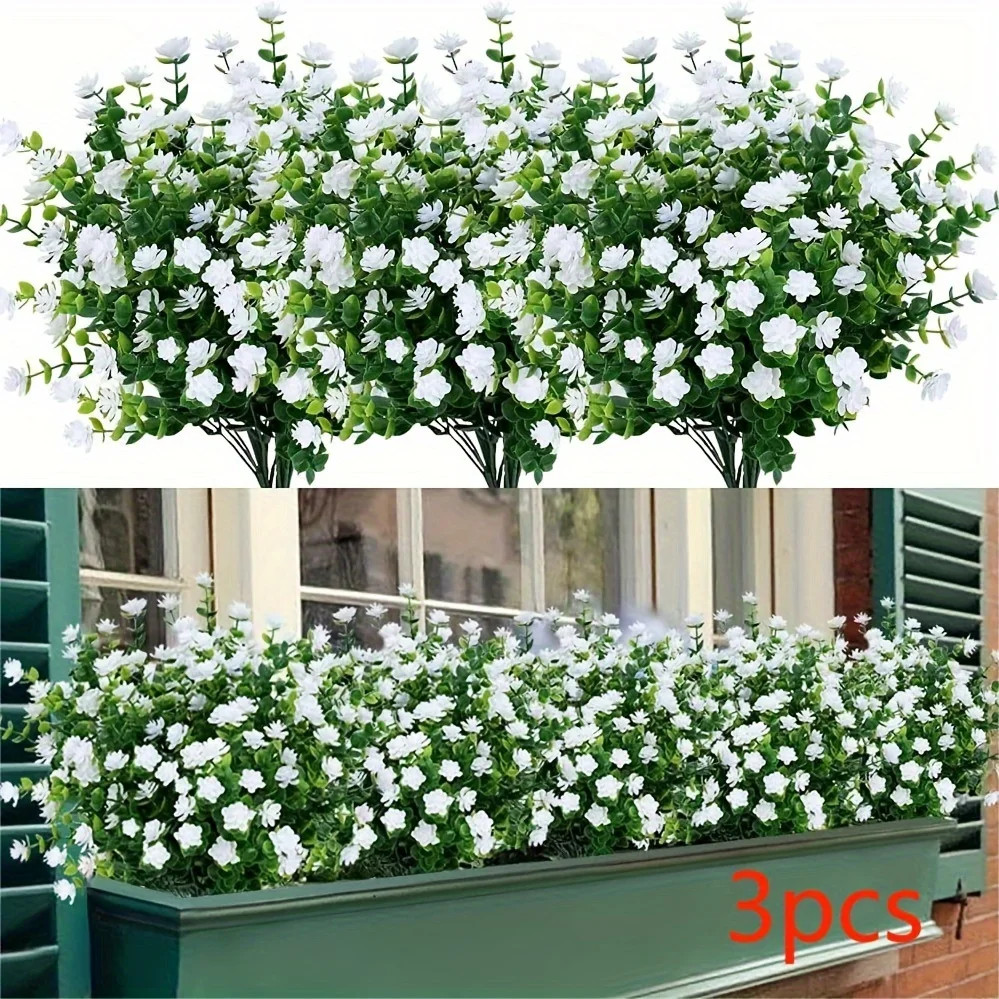 3/8Pcs Artificial Flowers for Home and Garden Decor – Realistic Simulation Flora