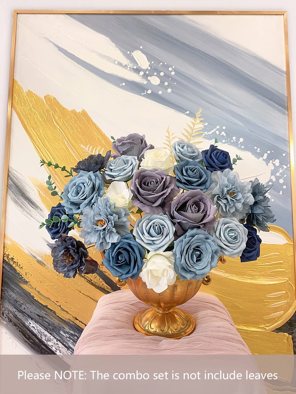 Artificial Roses for DIY Wedding Bouquets & Party Decorations Dusty Blue Silk