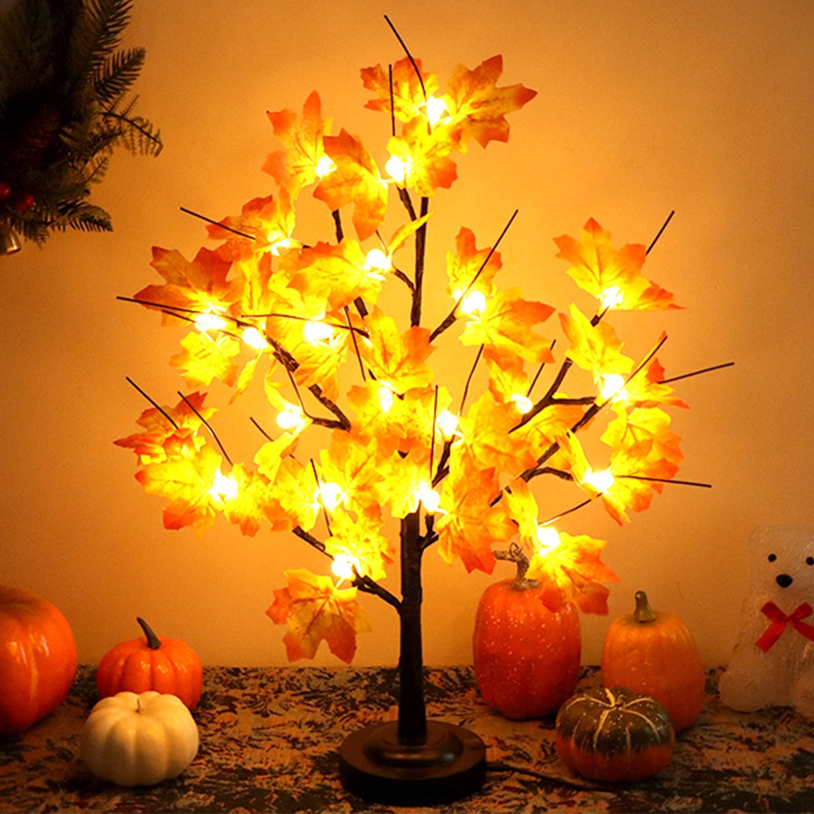 Maple Tree Light for Fall Thanksgiving Decor 24 LED Lighted Maple Tree with L…