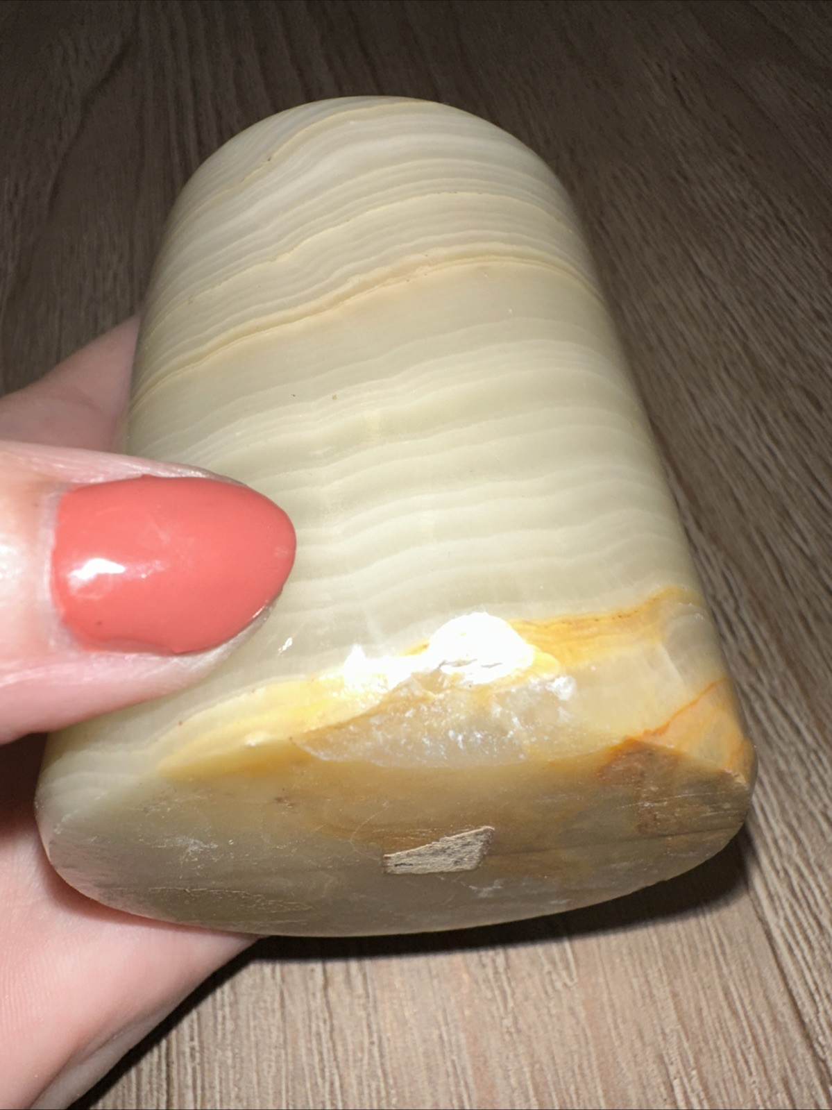 Flower Frog Vintage Earth Toned Onyx Marble 3.25″, 7 Hole-Italy