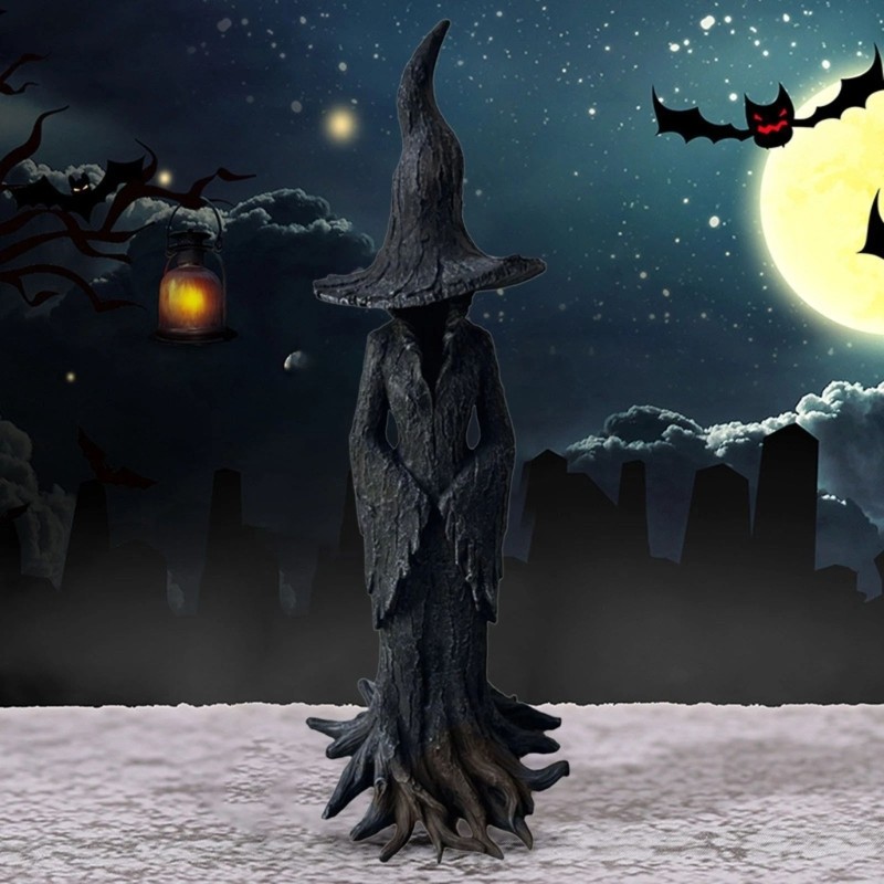 Eerie Season Resin Witch Centerpieces for Halloween Office Decoration