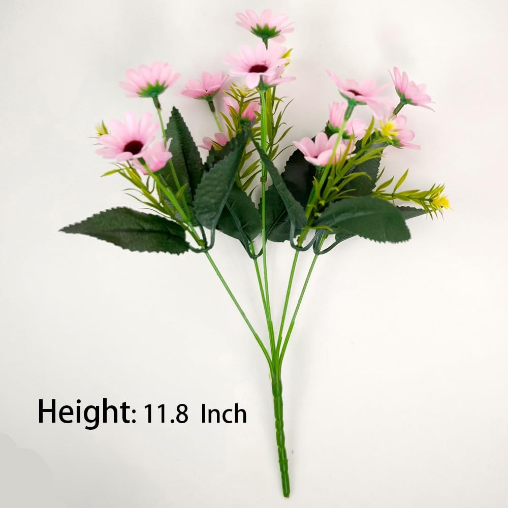 5PCS Rose Red Real Touch Artificial Daisy Flowers Fake Bouquet for Home Office