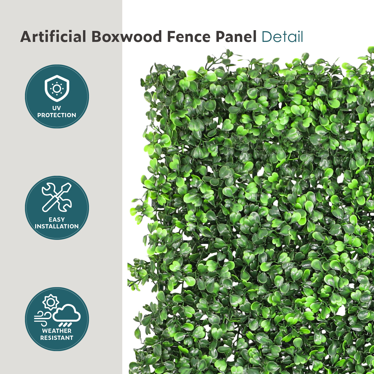 20″x20” Artificial Boxwood Leave Mat Wall Hedge Decor Privacy Fence Panel Grass
