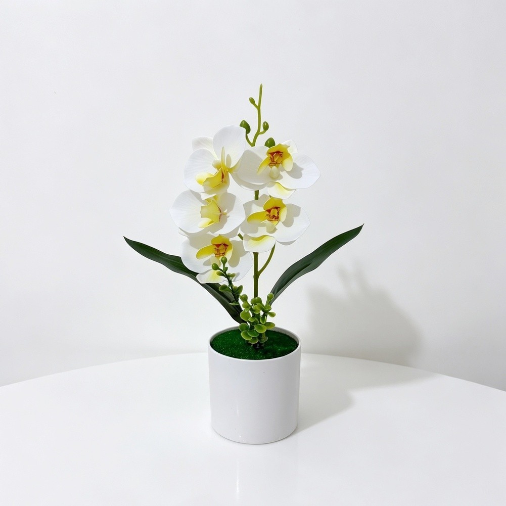 Modern Artificial Phalaenopsis Orchid Plant for Contemporary Decor 38cm