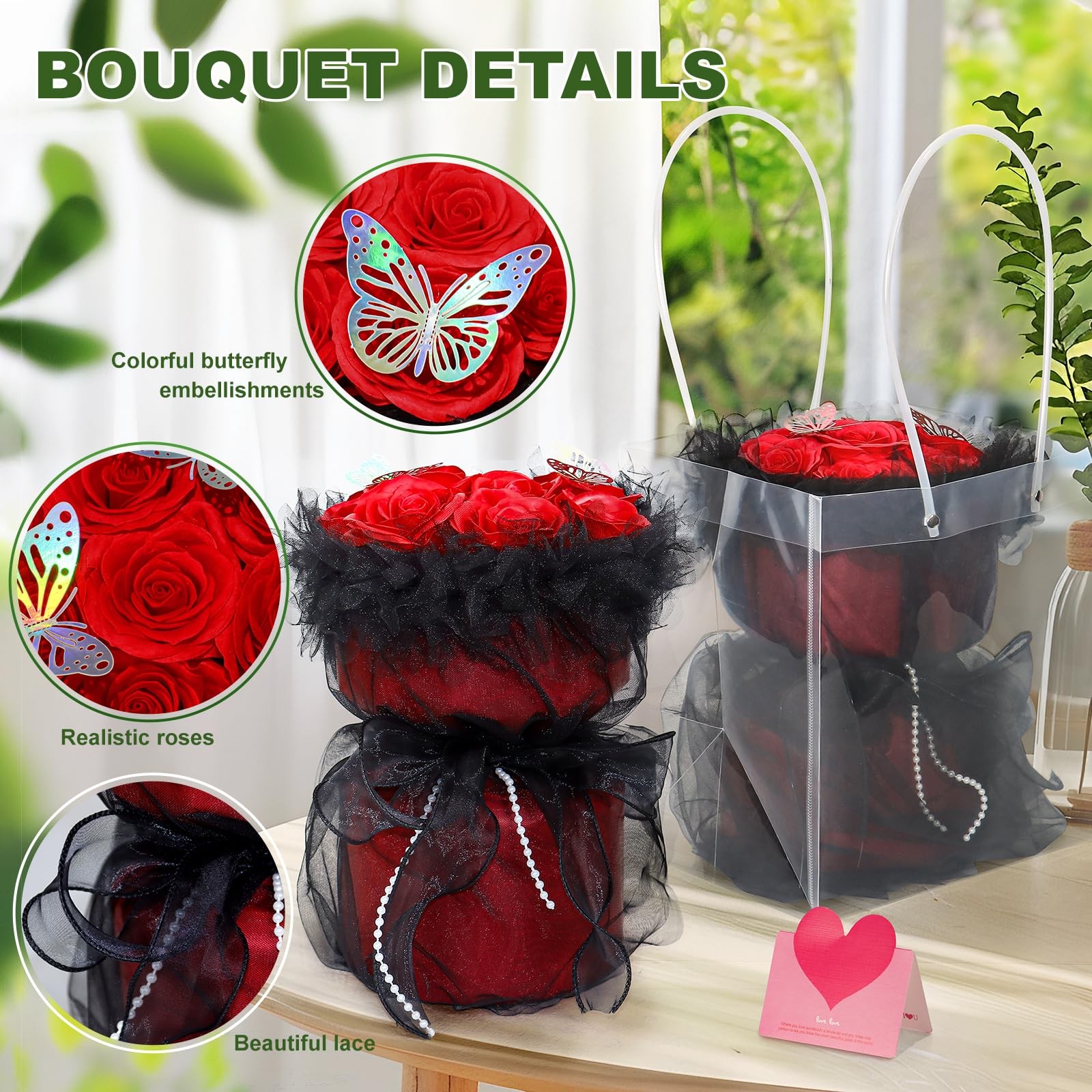 Artificial Soap Flowers Preserved Roses Bouquet Gift for Women Mom Wife Girlf…