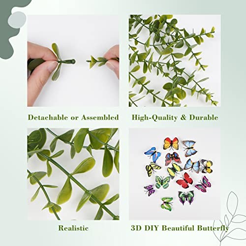 Fake Hanging Plants Artificial Hanging Plant, Faux Hanging 4pcs Mixed Set