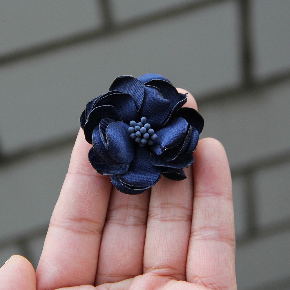 4.5CM Handmade Satin Fabric Artificial Flower For Wedding Party Clothing Decora