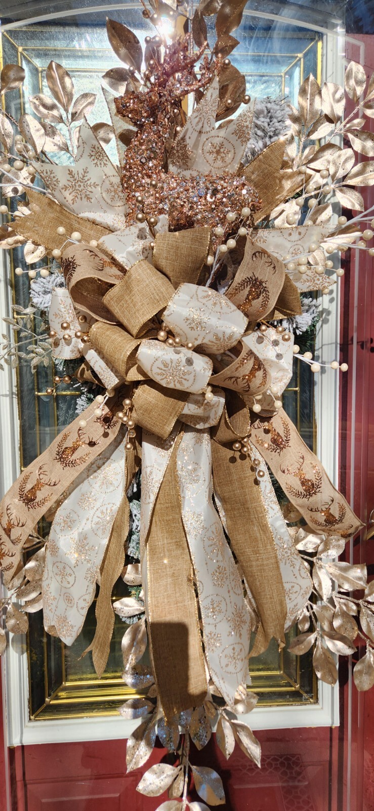🎄Rustic Christmas Elegant Golden Holiday Door Decor Hunters Wreath
