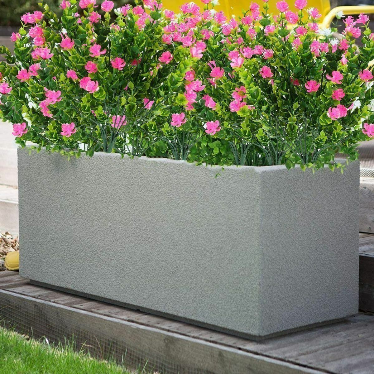 6/10Pcs Artificial Flowers Fake Outdoor UV Resistant Boxwood Plants Shrubs Decor