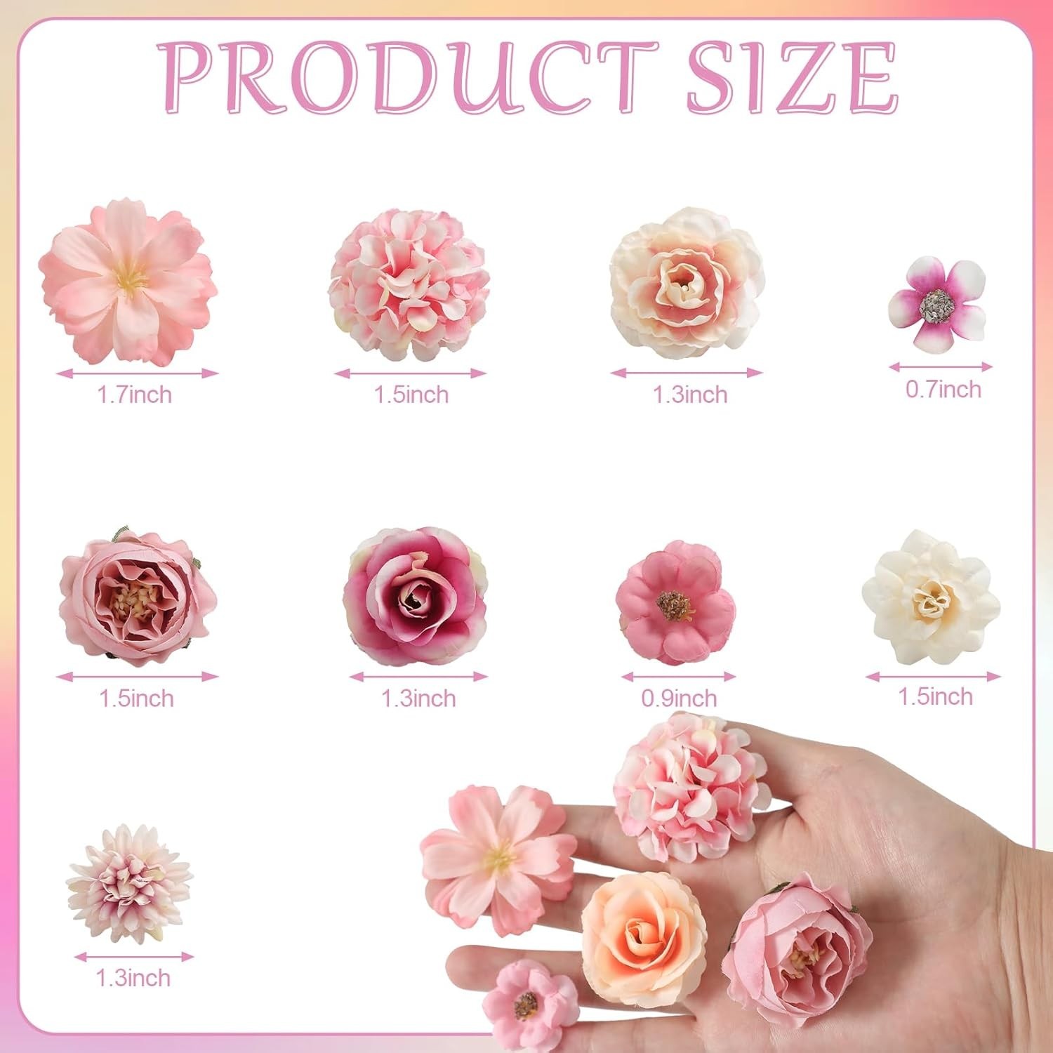 Assorted Mini Faux Flowers for Crafts, Garland, and Floral Arrangements