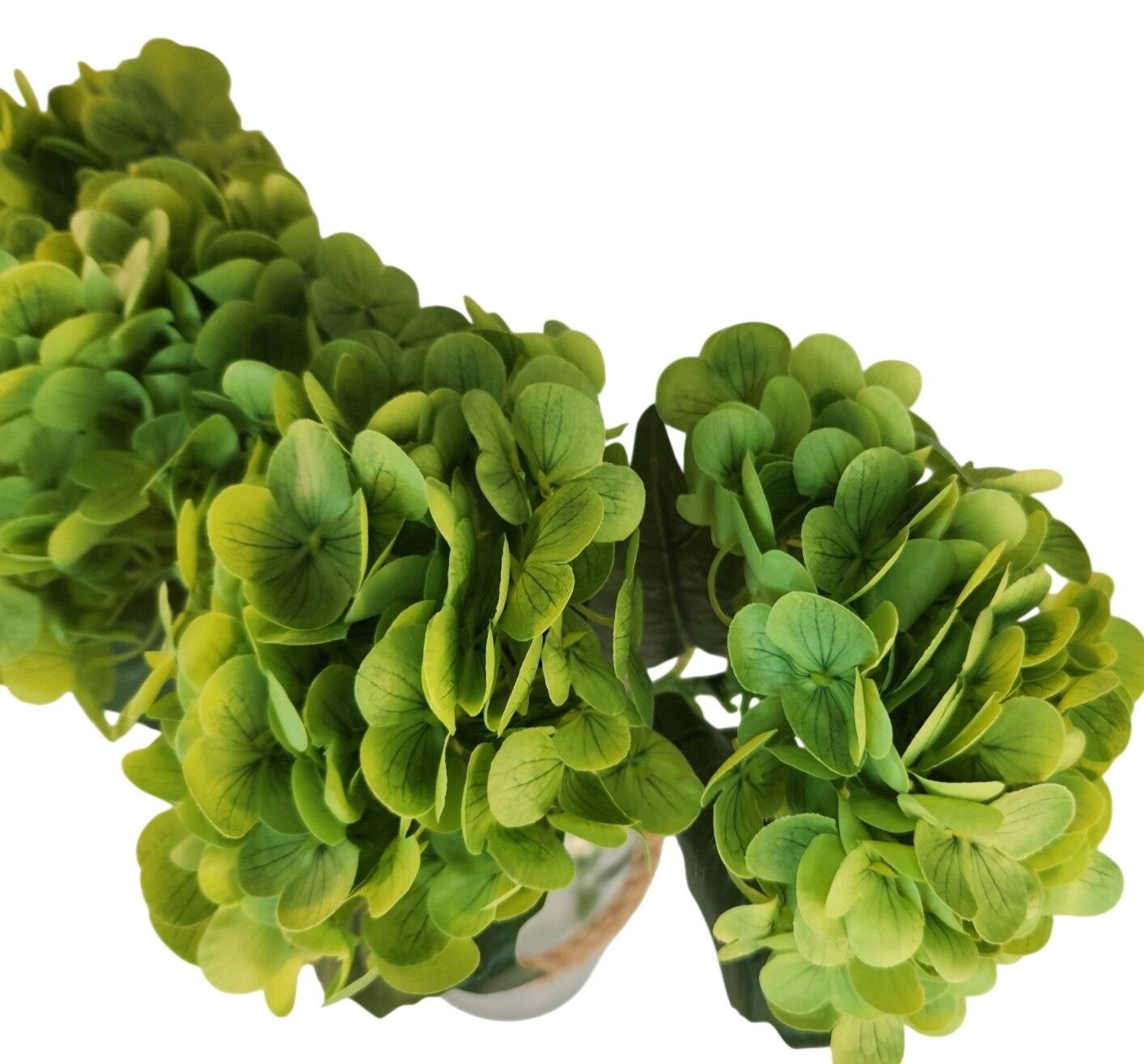 Apple Green Artificial Hydrangea Stem Silk Flower Faux Floral Wedding Decor