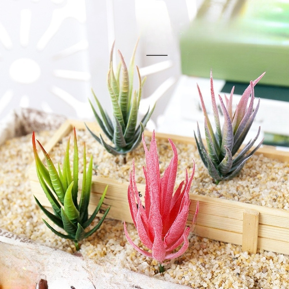 PVC Fake For zebra Aloe Plant for DIY Interior Wall Decor Home Office 12cm Tall
